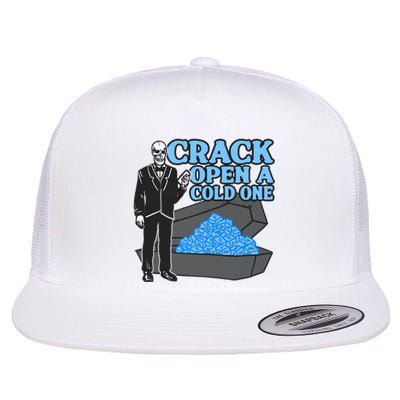 Crack Open A Cold One Flat Bill Trucker Hat