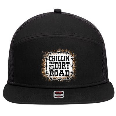 Chillin On A Dirt Road Country Music 7 Panel Mesh Trucker Snapback Hat