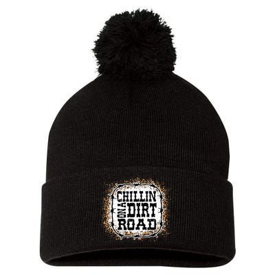 Chillin On A Dirt Road Country Music Pom Pom 12in Knit Beanie