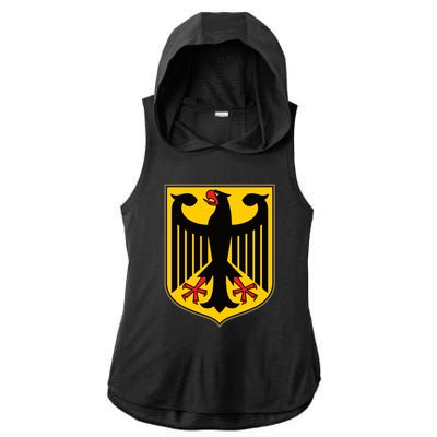 Coat Of Arms Of Germany | German Eagle Ladies PosiCharge Tri-Blend Wicking Draft Hoodie Tank