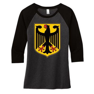 Coat Of Arms Of Germany | German Eagle Women's Tri-Blend 3/4-Sleeve Raglan Shirt