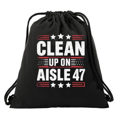 Clean On Aisle 47 Impeach Trump Funny Patriotic President Drawstring Bag