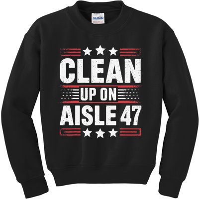 Clean On Aisle 47 Impeach Trump Funny Patriotic President Kids Sweatshirt