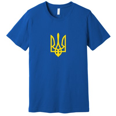 Coat Of Arms Of Ukraine Emblem Small Chest Print Premium T-Shirt