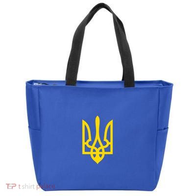 Coat Of Arms Of Ukraine Emblem Small Chest Print Zip Tote Bag