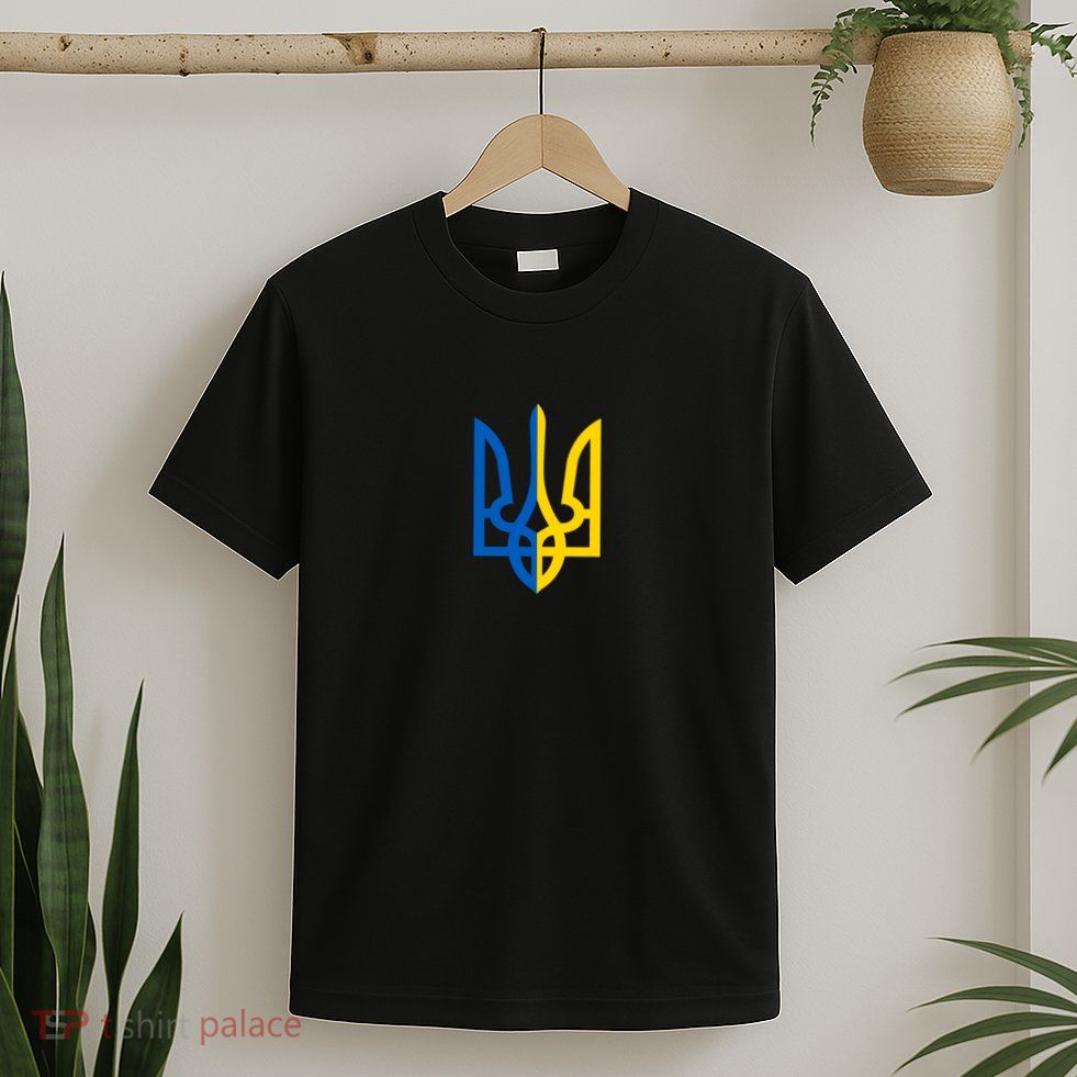 Coat Of Arms Of Ukraine Emblem Chest Print T-Shirt