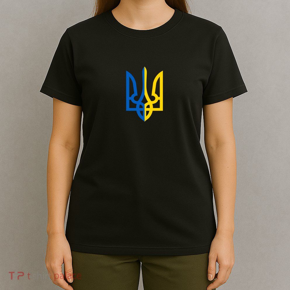 Coat Of Arms Of Ukraine Emblem Chest Print T-Shirt
