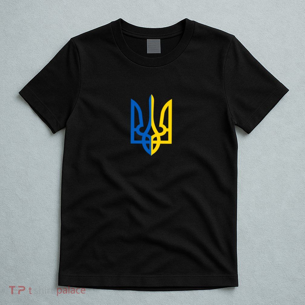 Coat Of Arms Of Ukraine Emblem Chest Print T-Shirt
