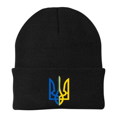 Coat Of Arms Of Ukraine Emblem Chest Print Knit Cap Winter Beanie