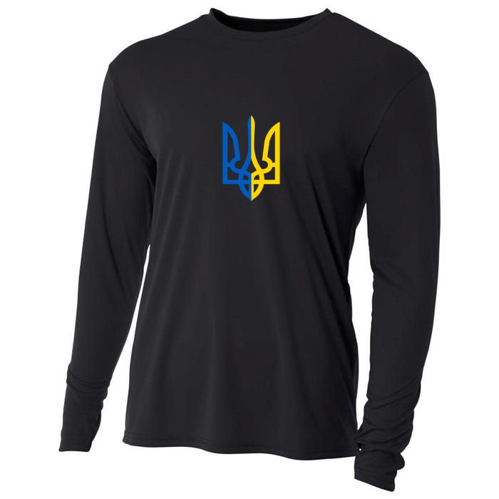 Coat Of Arms Of Ukraine Emblem Chest Print Cooling Performance Long Sleeve Crew