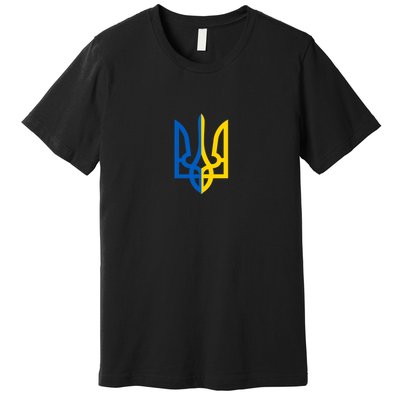 Coat Of Arms Of Ukraine Emblem Chest Print Premium T-Shirt