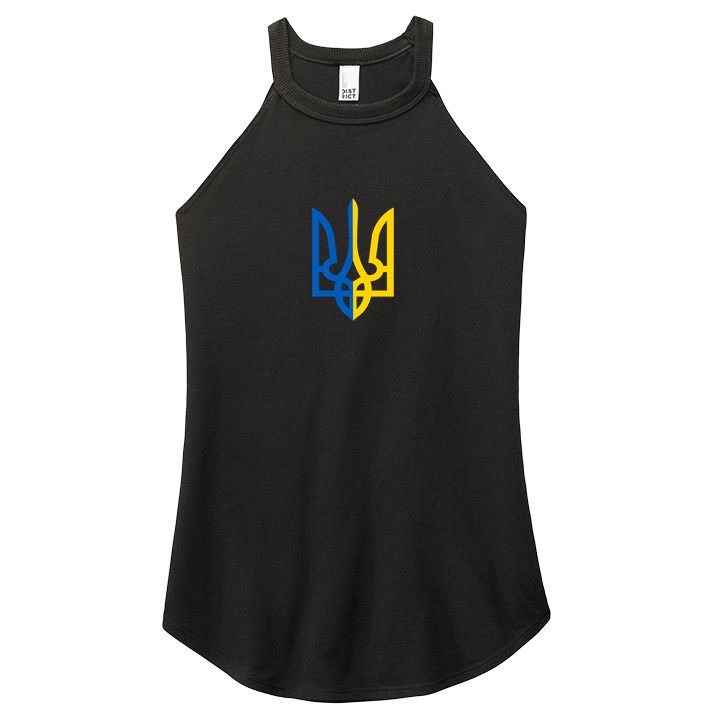Coat Of Arms Of Ukraine Emblem Chest Print Women's Perfect Tri Rocker Tank