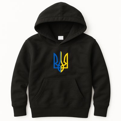 Coat Of Arms Of Ukraine Emblem Chest Print Kids Hoodie