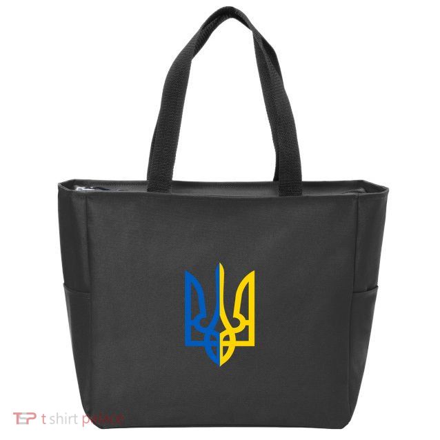Coat Of Arms Of Ukraine Emblem Chest Print Zip Tote Bag