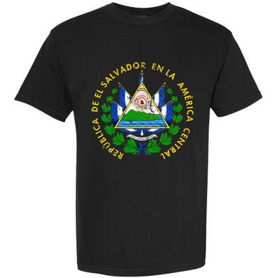 Coat Of Arms Of El Salvador Salvadoran Garment-Dyed Heavyweight T-Shirt