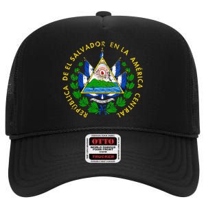 Coat Of Arms Of El Salvador Salvadoran High Crown Mesh Back Trucker Hat