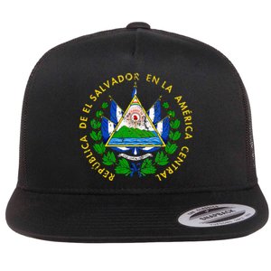 Coat Of Arms Of El Salvador Salvadoran Flat Bill Trucker Hat