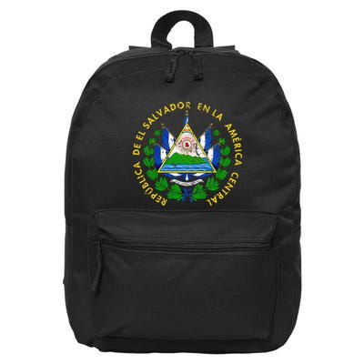 Coat Of Arms Of El Salvador Salvadoran 16 in Basic Backpack