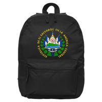 Coat Of Arms Of El Salvador Salvadoran 16 in Basic Backpack
