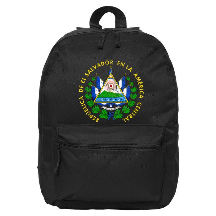 Coat Of Arms Of El Salvador Salvadoran 16 in Basic Backpack