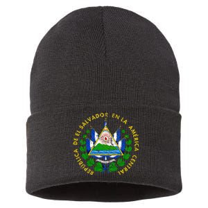 Coat Of Arms Of El Salvador Salvadoran Sustainable Knit Beanie