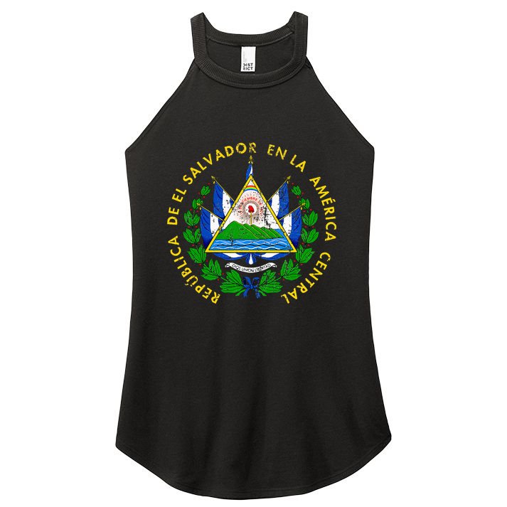 Coat Of Arms Of El Salvador Salvadoran Women's Perfect Tri Rocker Tank