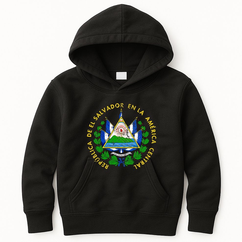 Coat Of Arms Of El Salvador Salvadoran Kids Hoodie