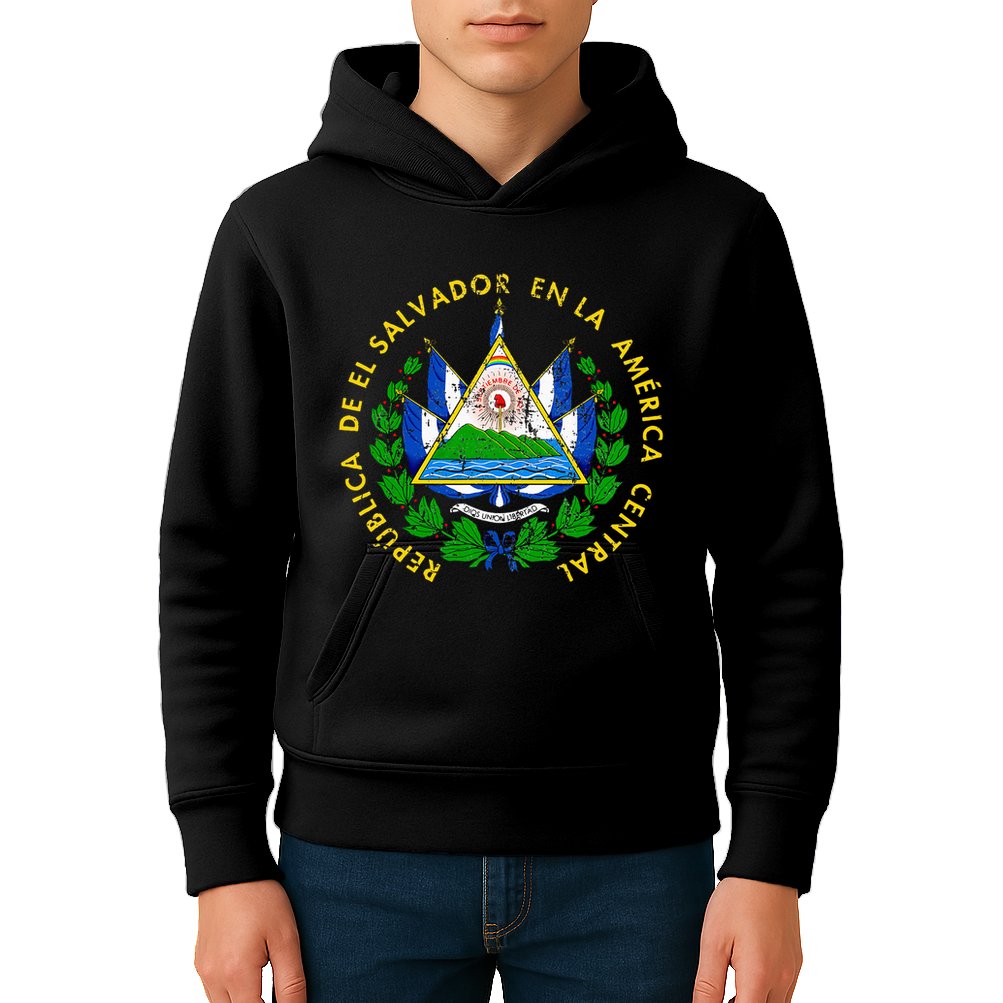 Coat Of Arms Of El Salvador Salvadoran Kids Hoodie