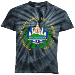 Coat Of Arms Of El Salvador Salvadoran Kids Tie-Dye T-Shirt