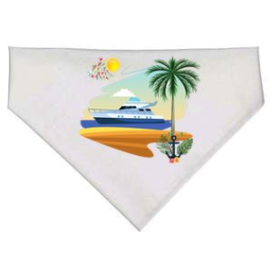 Cruising On A Yacht Funny Family Cruise Ship Cruising Lovers Cool Gift USA-Made Doggie Bandana