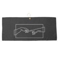 Creation Of Adam Hands Large Microfiber Waffle Golf Towel