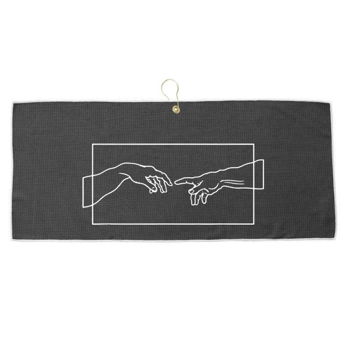Creation Of Adam Hands Large Microfiber Waffle Golf Towel