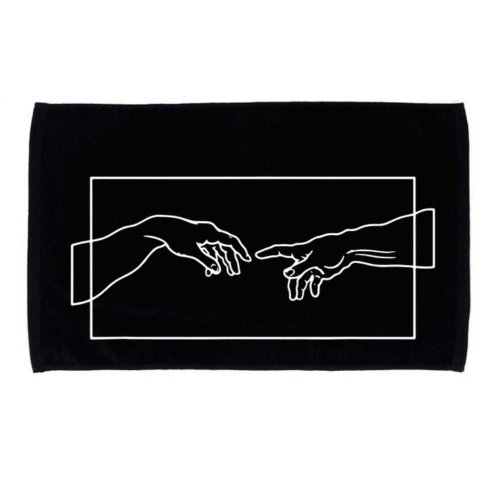 Creation Of Adam Hands Microfiber Hand Towel