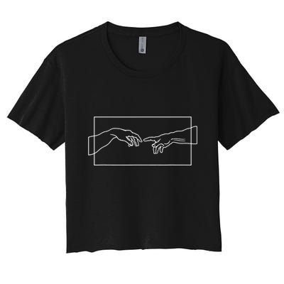 Creation Of Adam Hands Crop Top