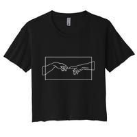 Creation Of Adam Hands Crop Top