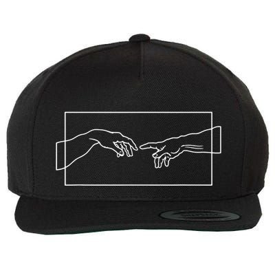 Creation Of Adam Hands Wool Snapback Cap