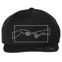 Creation Of Adam Hands Wool Snapback Cap