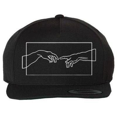 Creation Of Adam Hands Wool Snapback Cap