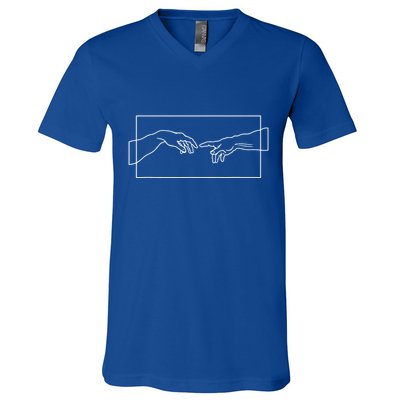 Creation Of Adam Hands V-Neck T-Shirt