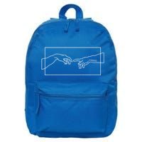 Creation Of Adam Hands 16 in Basic Backpack