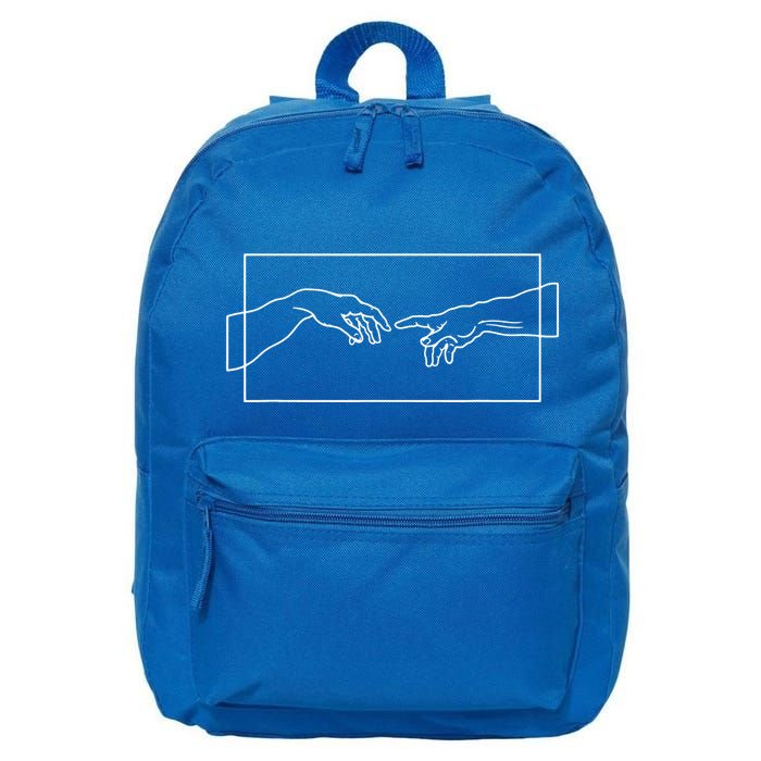 Creation Of Adam Hands 16 in Basic Backpack