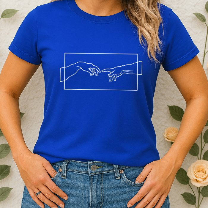 Creation Of Adam Hands Womens T-Shirt
