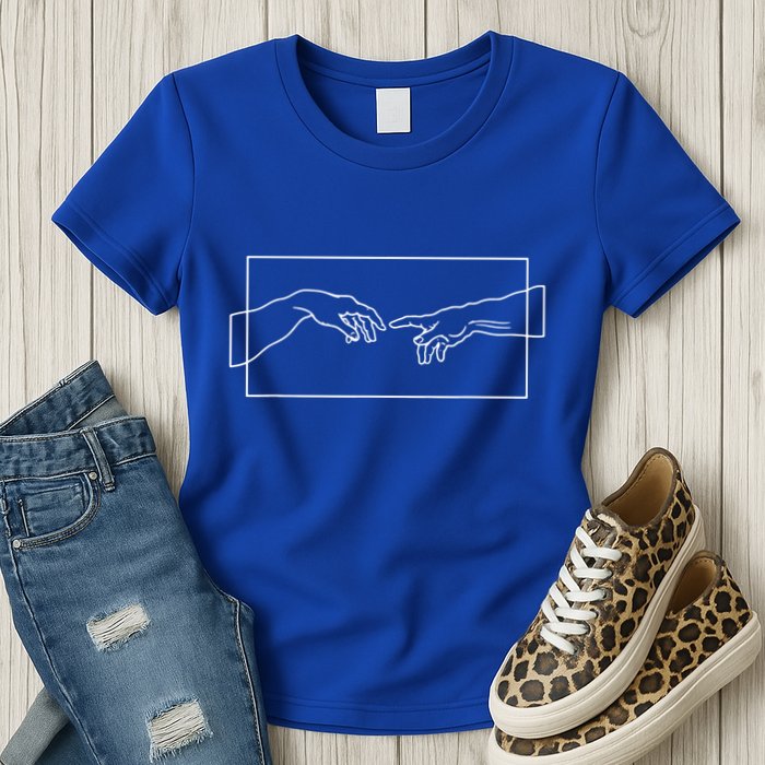 Creation Of Adam Hands Womens T-Shirt