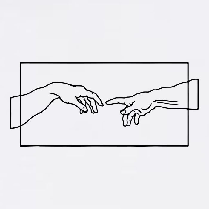 Creation Of Adam Hands Garment-Dyed Sweatshirt