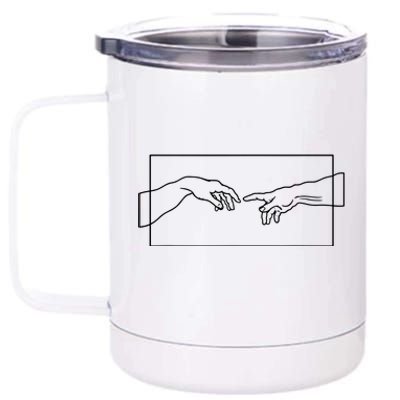 Creation Of Adam Hands 12 oz Stainless Steel Tumbler Cup