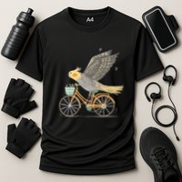 Cockatiel On A Bicycle Cooling Performance Crew T-Shirt