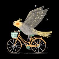 Cockatiel On A Bicycle Cooling Performance Crew T-Shirt
