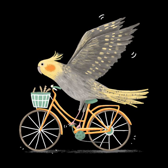 Cockatiel On A Bicycle Cooling Performance Crew T-Shirt