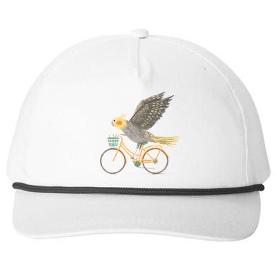 Cockatiel On A Bicycle Snapback Five-Panel Rope Hat