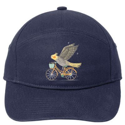 Cockatiel On A Bicycle 7-Panel Snapback Hat